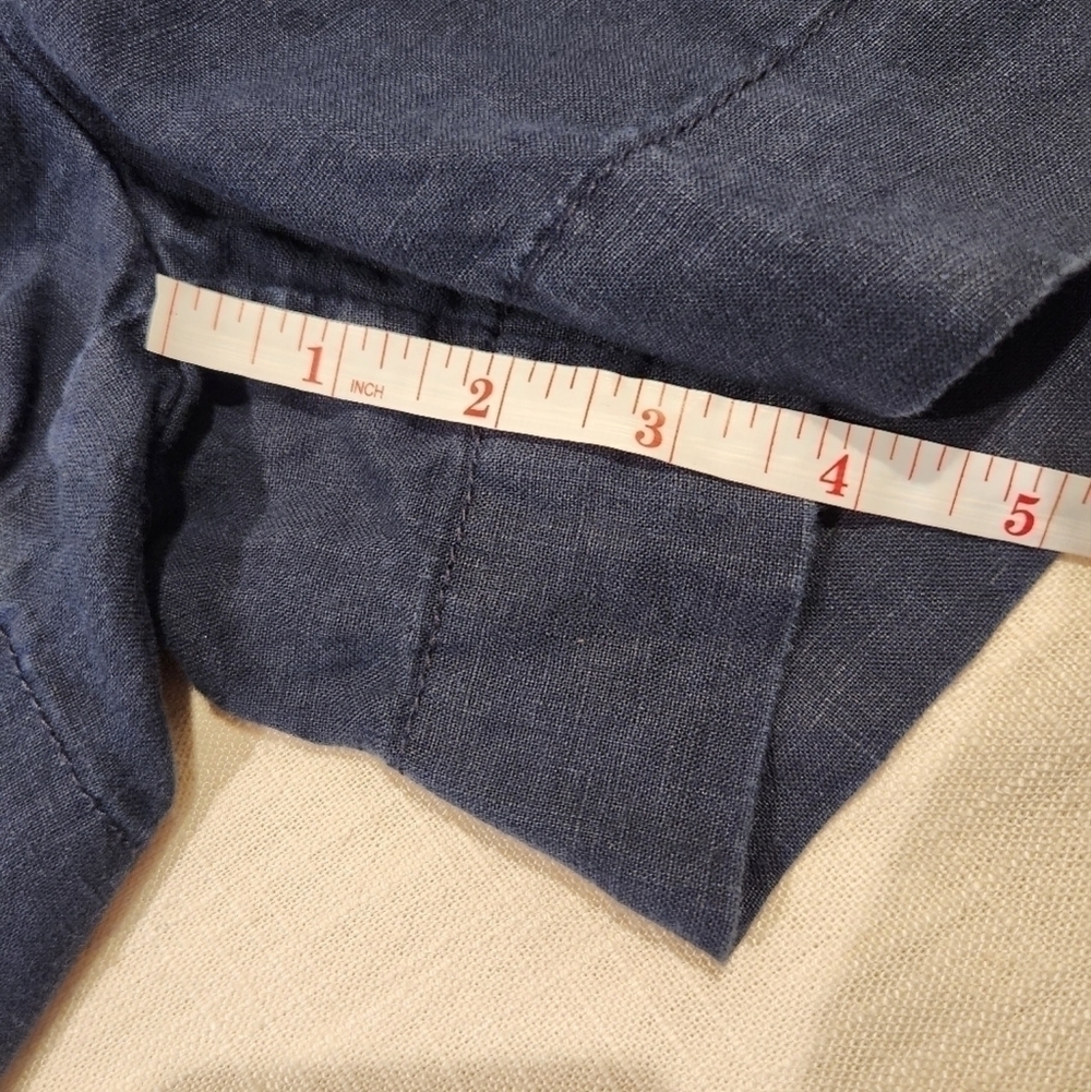 Daily Ritual Linen short Navy Blue 100% Linen pull on shorts with pockets - Picture 3 of 10